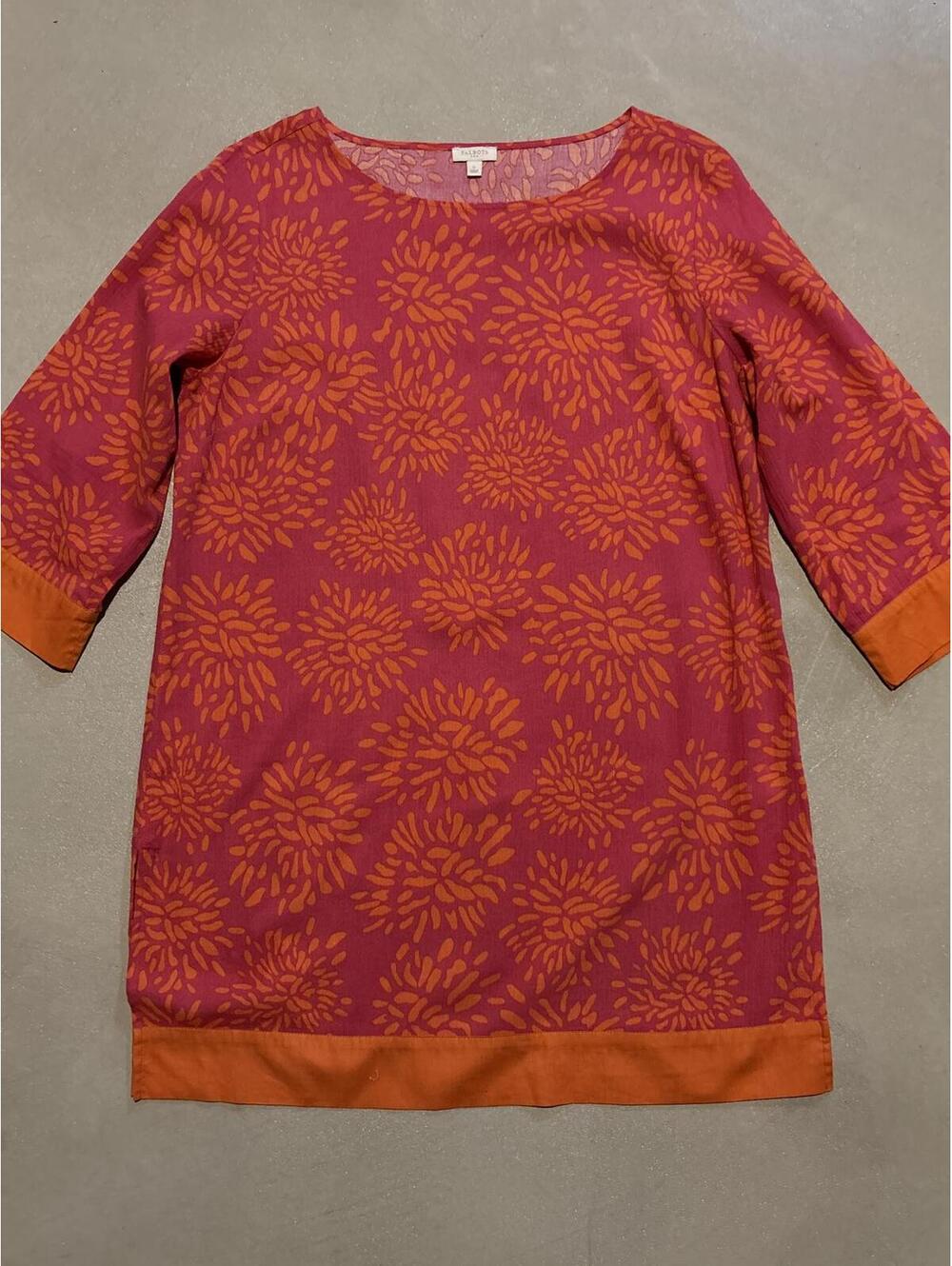 Talbots Women's Small Pink and Orange Patterned Dress